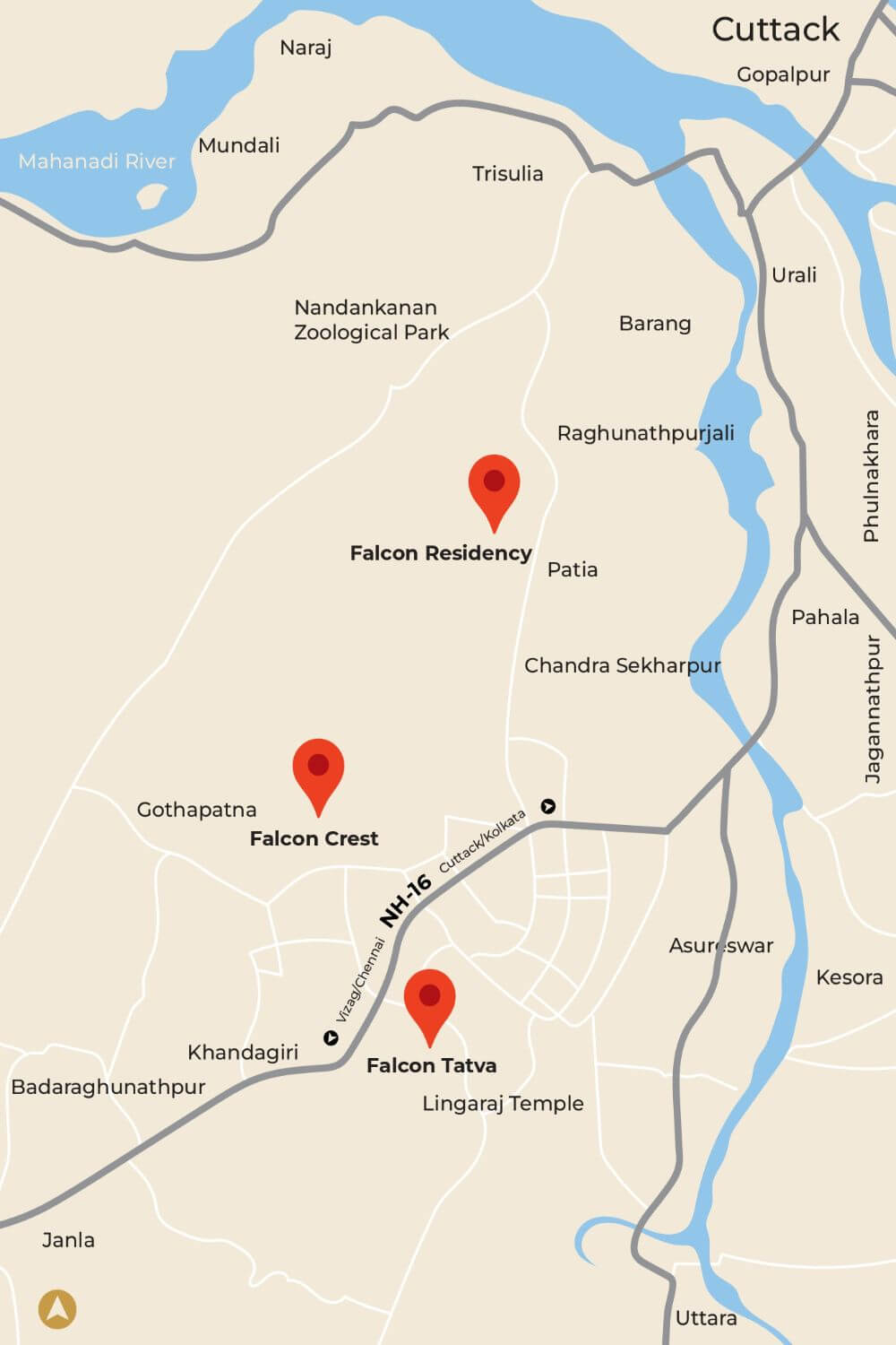 Falcon Tatva Khandagiri Location Map Falcon Tatva Khandagiri Location Map
